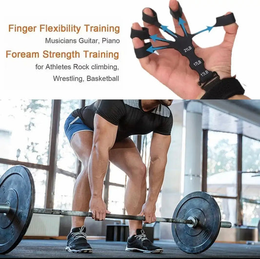 Hand Grip 5 Finger Exerciser Strength Trainning Power Forearm Rehabilitation Silicone Trainer Adjustable